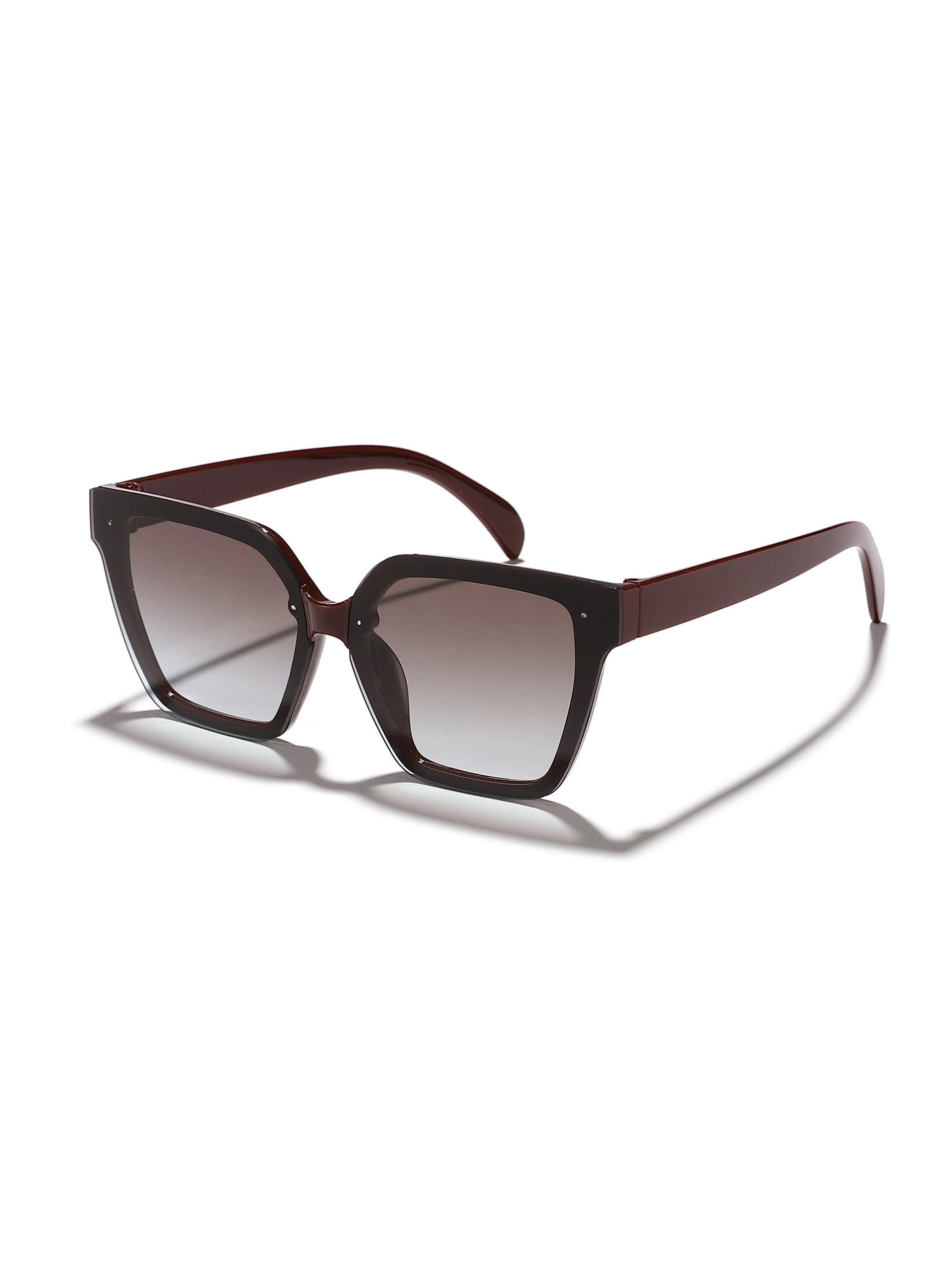 Unisex Square Frame Sunglasses, Casual All-Over Print Design, Decorative Lens, PC Material, Perfect for Daily Wear & Leisure