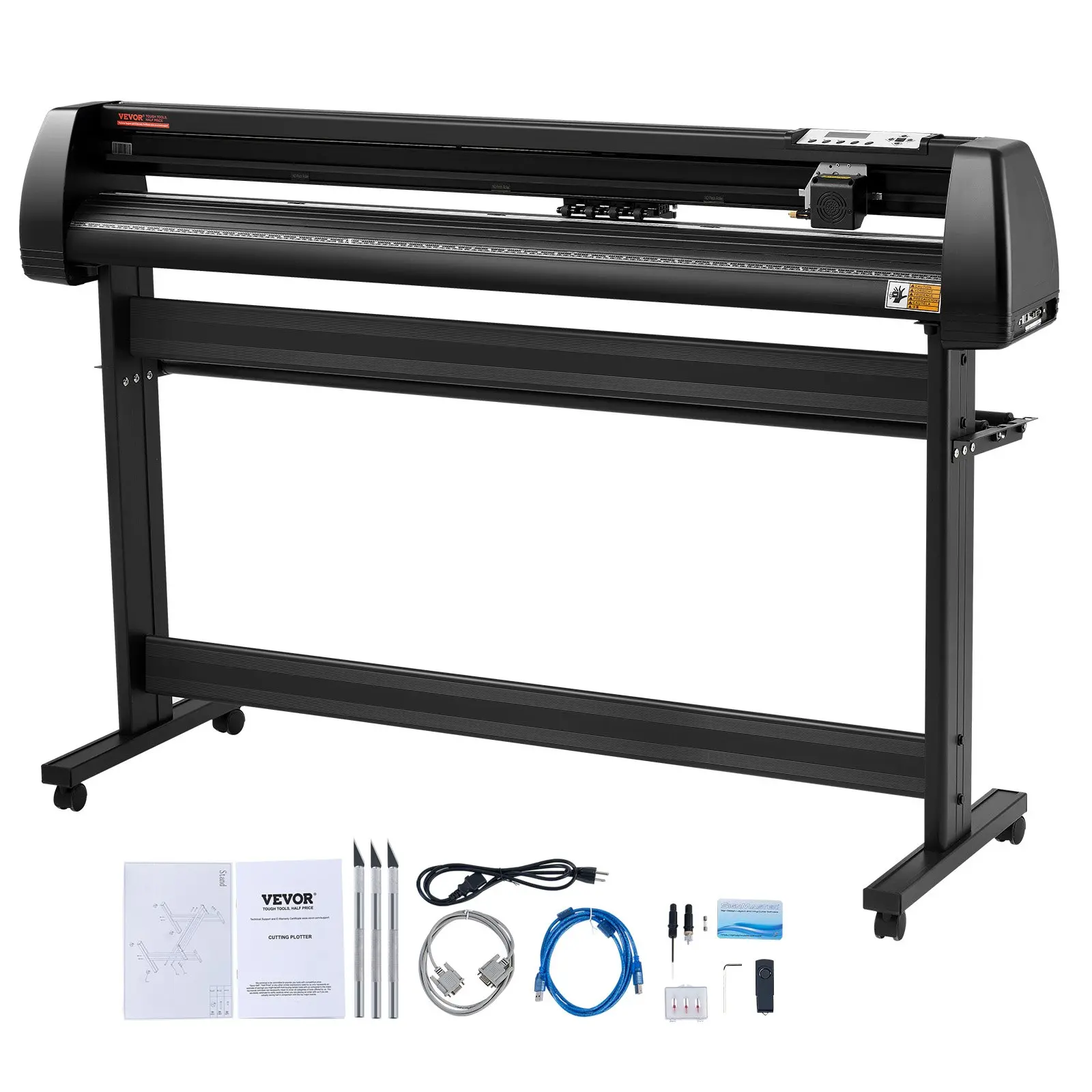 VEVOR 53 in Vinyl Cutter Plotter Machine with Stand, 1350mm Paper Feed, Signmaster Software for Sign Making