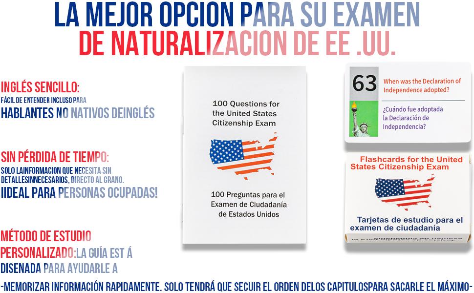 US Civic Test Flash Card 2025-100 USCIS Citizenship Flash Card (Questions & Answers) Bilingual Spanish English Naturalization Study Guide US Civics Test Flash Cards Bilingual Booklet Combo Set