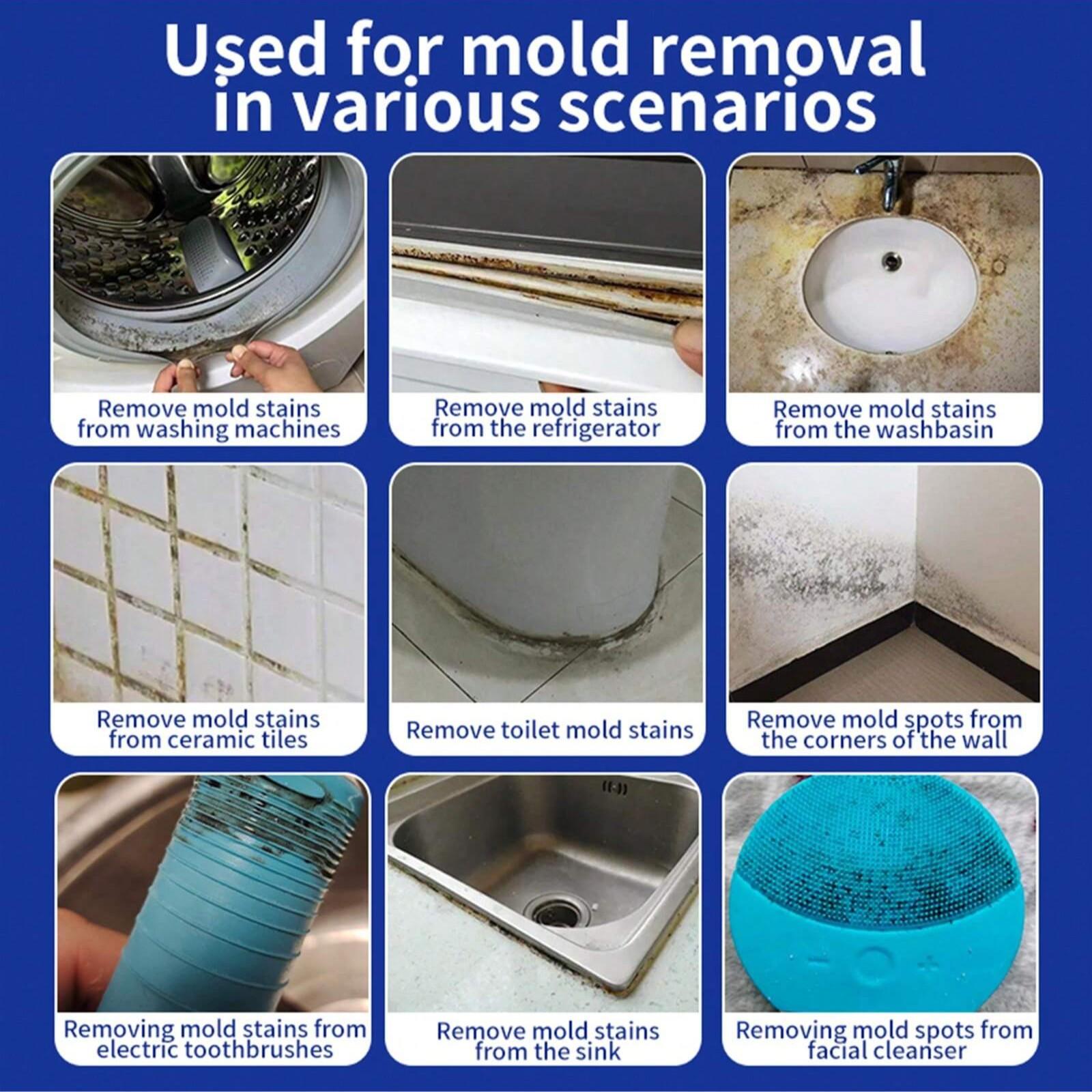 Mold Remover Gel Cleaner, Kitchen Refrigerator Washing Machine Toilet Sink Mold Killer, Effective Mildew Stain Removal Agent