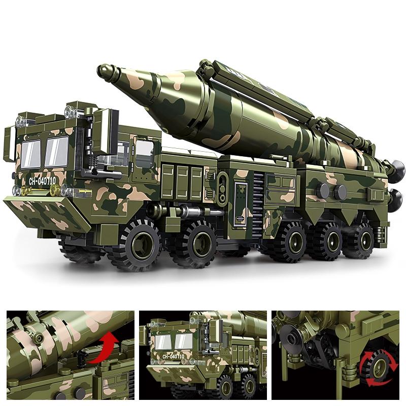 432pcs Dongfeng-21 Missile Armored Vehicle Model Kit, Military Building Blocks Toy, Educational Assembly Set for Boys, Perfect Gift for Halloween & Christmas