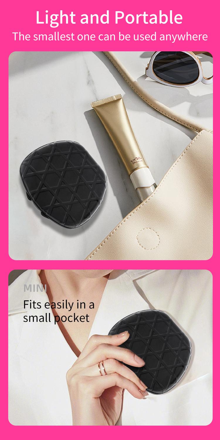 Mini Shell LED Makeup Mirror – White |   5X Magnifier + Touch Dimming + Rechargeable