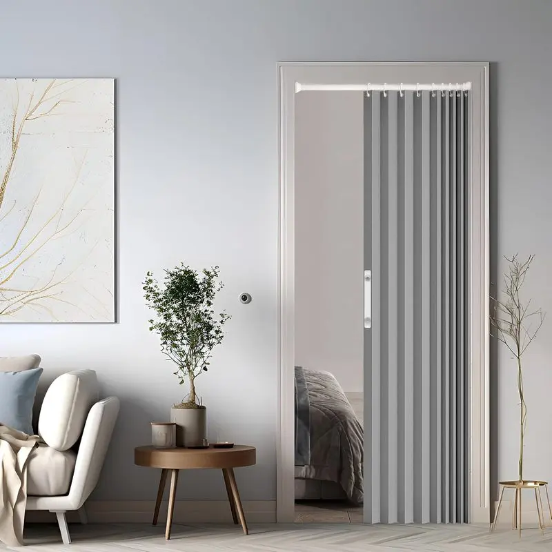 Foldable Room Divider Blackout Door, Accordion Style for Bedroom and Living Room, 41.3 x 78.7 In