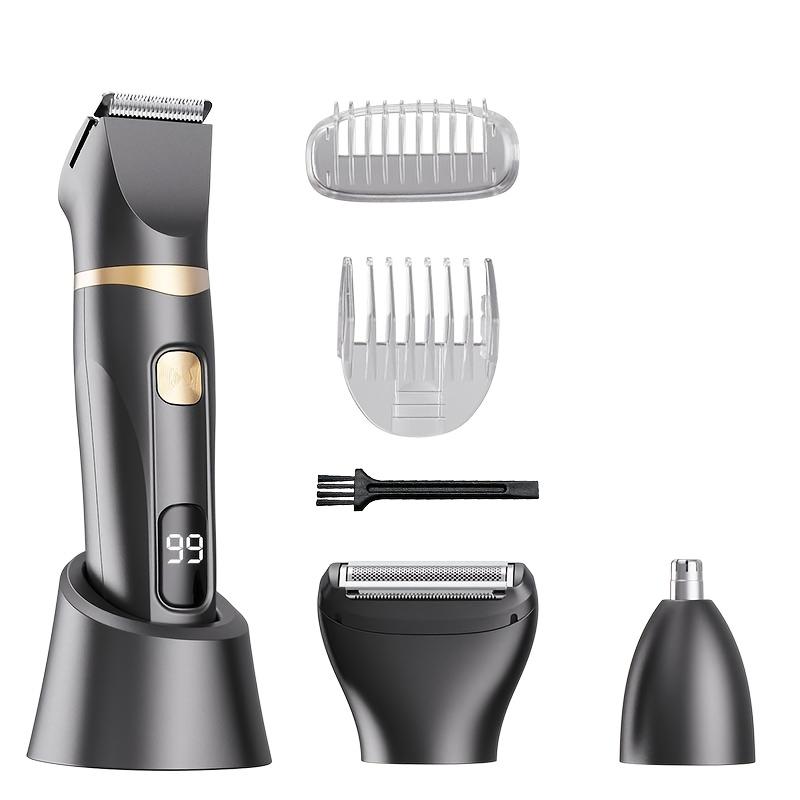 Men's 3-in-1 Body Groomer, Ideal for Trimming Hair on Various Parts of the Body, Including the Head, Face, Ears, and Nose. A Perfect Holiday Gift for Your Boyfriend or Father. USB Rechargeable, Electric Shaver.