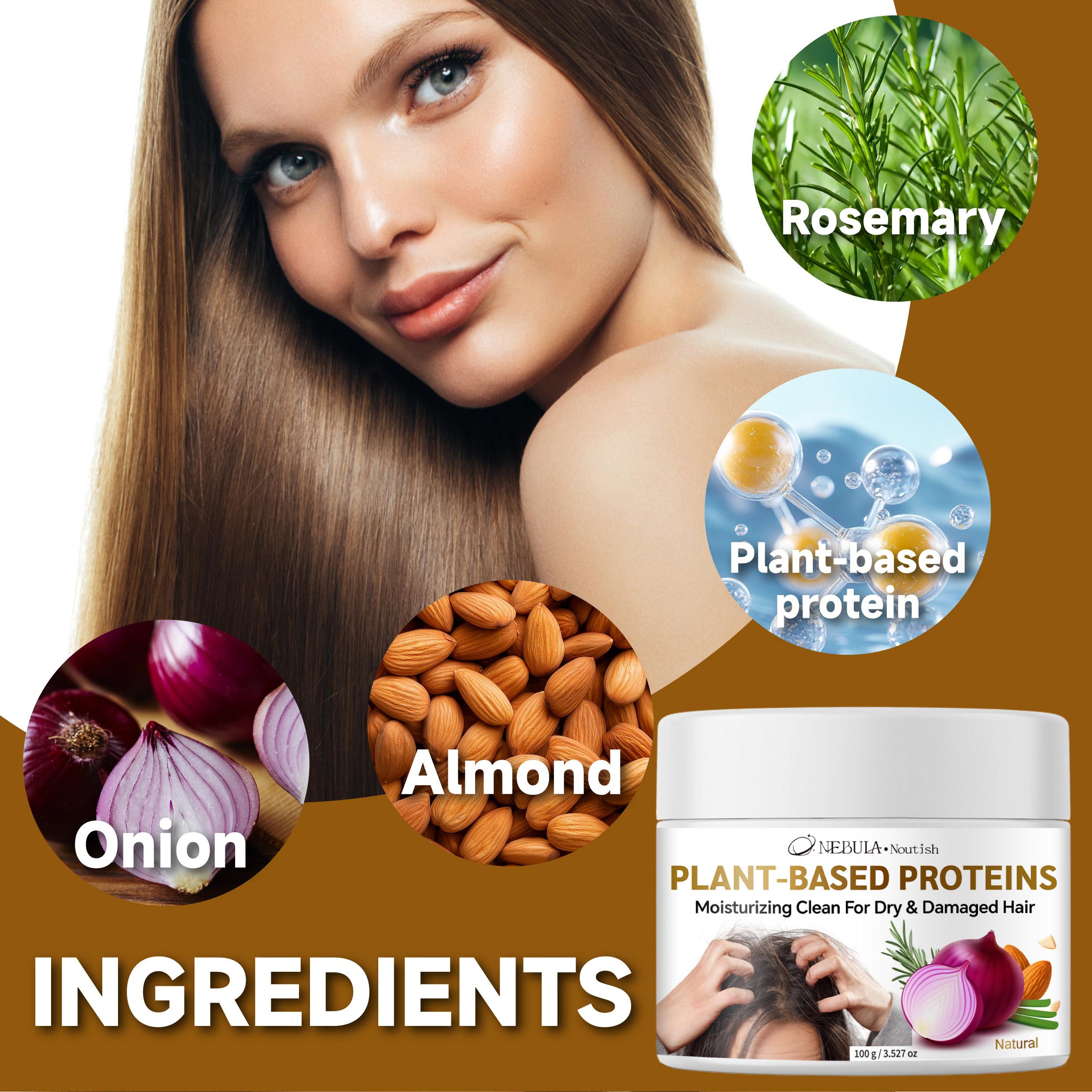 Pure Plant-Derived Natural Hair Mask 100g, Repair & Hydrate, Smooths Frizz, Nourishes Hair Care, Ideal for Dye & Perm Treatment