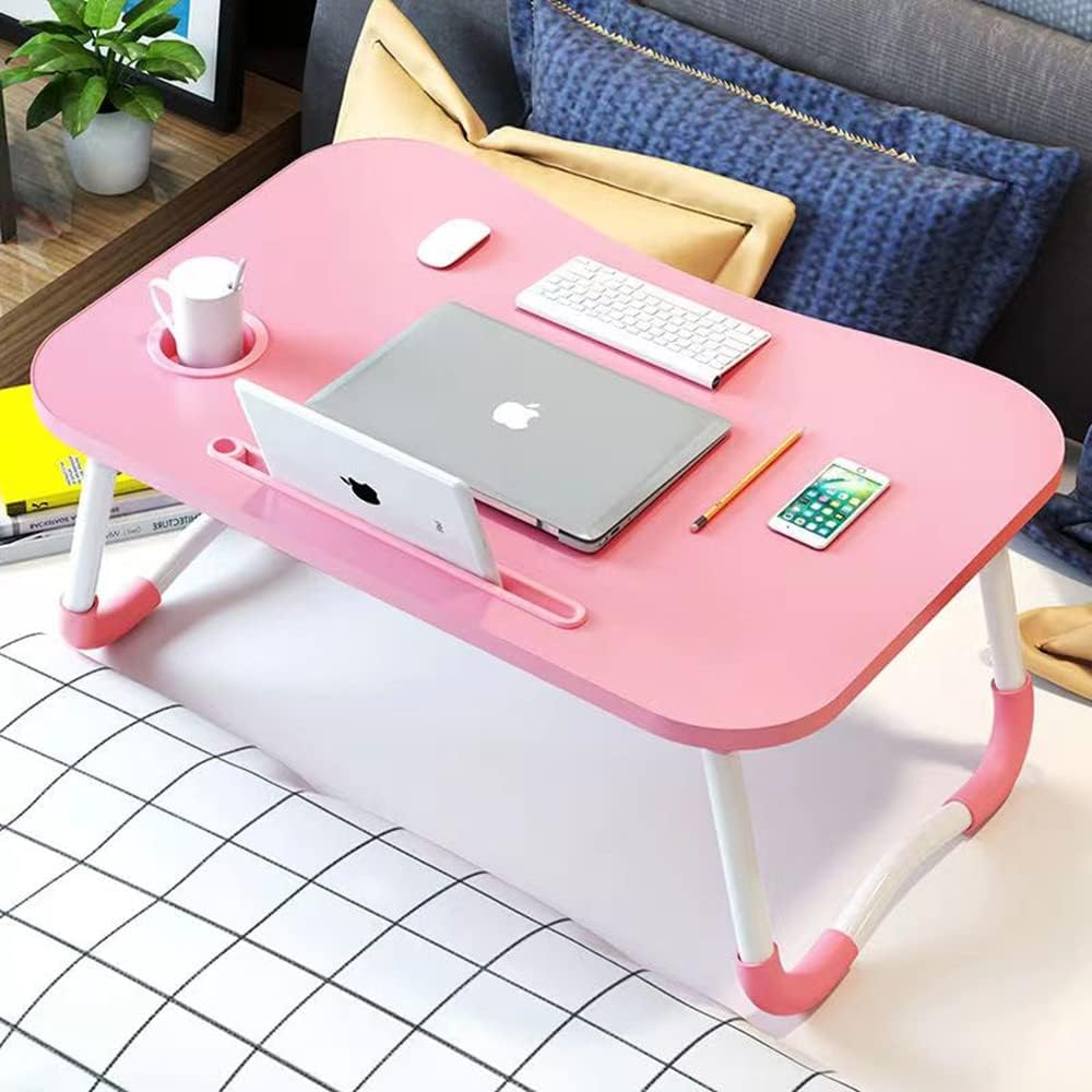 Laptop Desk Foldable Bed Table, Portable Lap Desk Laptop Bed Tray Table with Storage Drawer and Cup Holder, Lap TraysTables Notebook Stand Reading Desks Breakfast Tray for Beds Couch Sofa Floor –