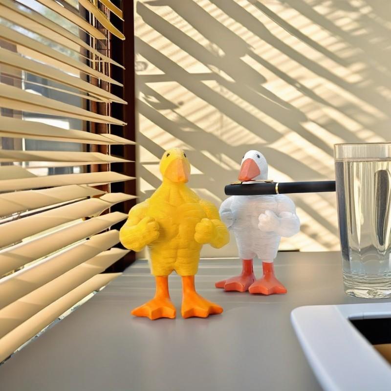 1 3D printed magnetic muscle duck or goose desktop decoration, suitable for office, living room, bedroom, gym decoration, parties, birthdays, carnivals, Christmas or New Year celebrations