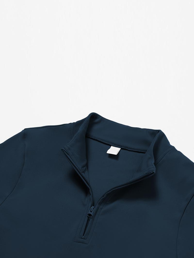 Women's Solid Long Sleeve Sports Tee, Quick Drying Breathable Comfortable Sports T-shirt for Yoga Gym Workout Running, Ladies Sportswear for Spring & Fall, Gym Yoga Tops