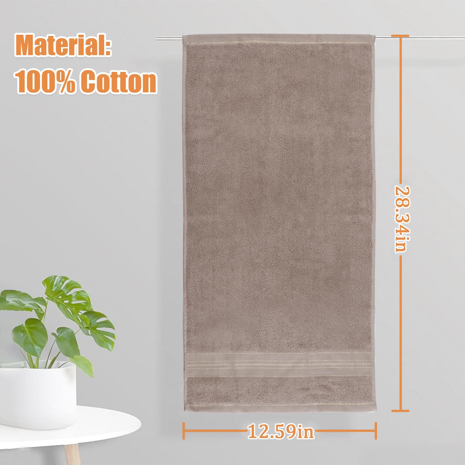 12.59×28.34 inch Pure Cotton Hand Towels, Soft Fluffy Highly Absorbent Skin-Friendly Quick Dry Towels, No Fading No Linting, Multi-use for Bathroom Gym Spa Camping Home Travel Ideal Gift