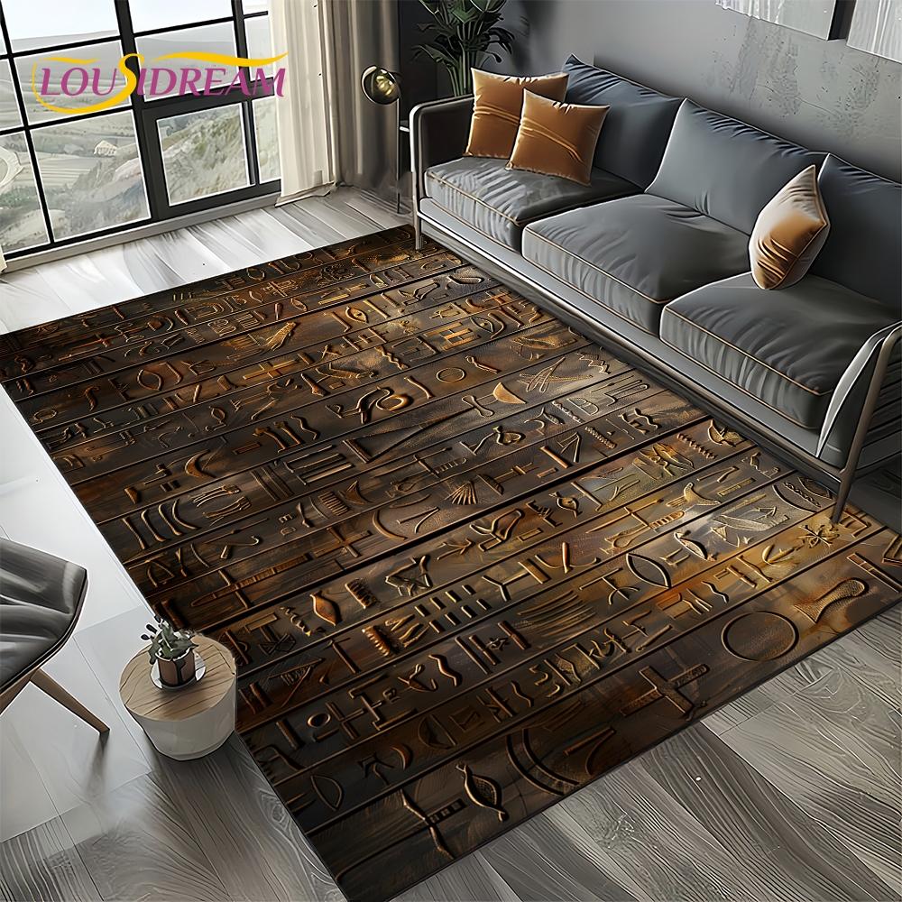 Vintage Ancient Egyptian Mural Pharaoh Hieroglyphs Flannel Area Rug - Retro Egyptian Art Print Soft Mat for Living Room, Non-Slip Historical Home Decor#EgyptianMuralRug #PharaohHieroglyphsMat #EgyptianArtDecor #HistoricalCarpet #NonSlipFlannelRug