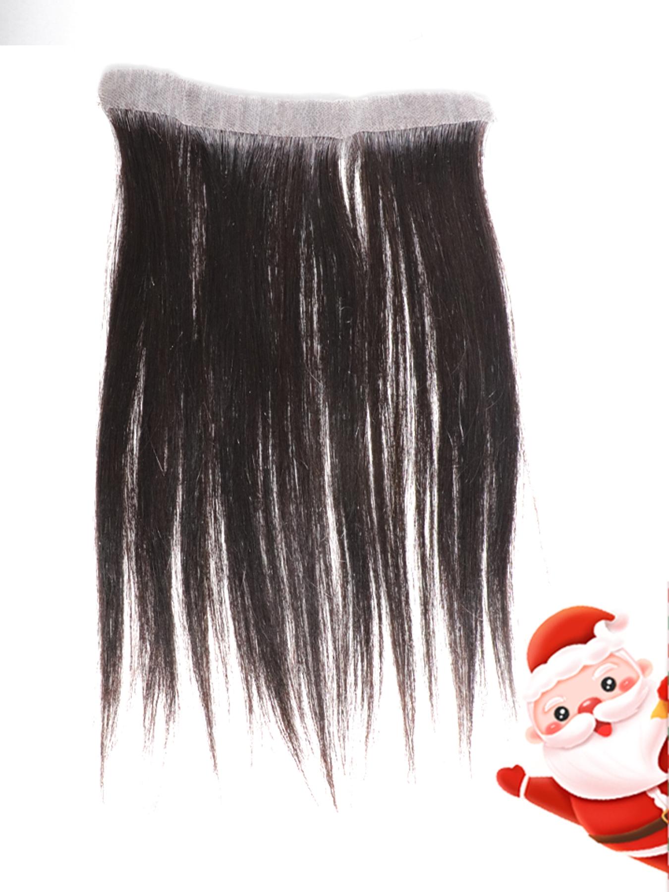 30.48cm Straight Human Hair Frontal Hairline Hairpiece for Men, Natural Invisible Hairline Patch, Lightweight & Comfortable, Easy to Wear Baldness Solution, Ideal Christmas Gift