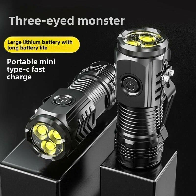 2 Pack Small Tactical Flashlights High Lumen, 3 Modes Adjustable Beam, USB Rechargeable Camping Light, Mini Torch for Outdoor Use