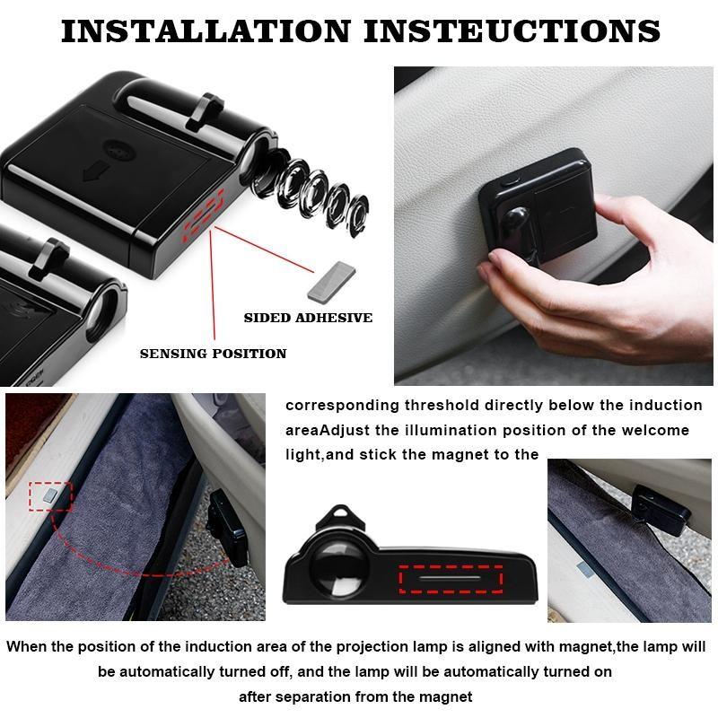 2/4 Pcs Corvette Door Projection Light/laser Lamp/new Welcome Light/modified Decoration Floor Lamp (batteries Not Included)