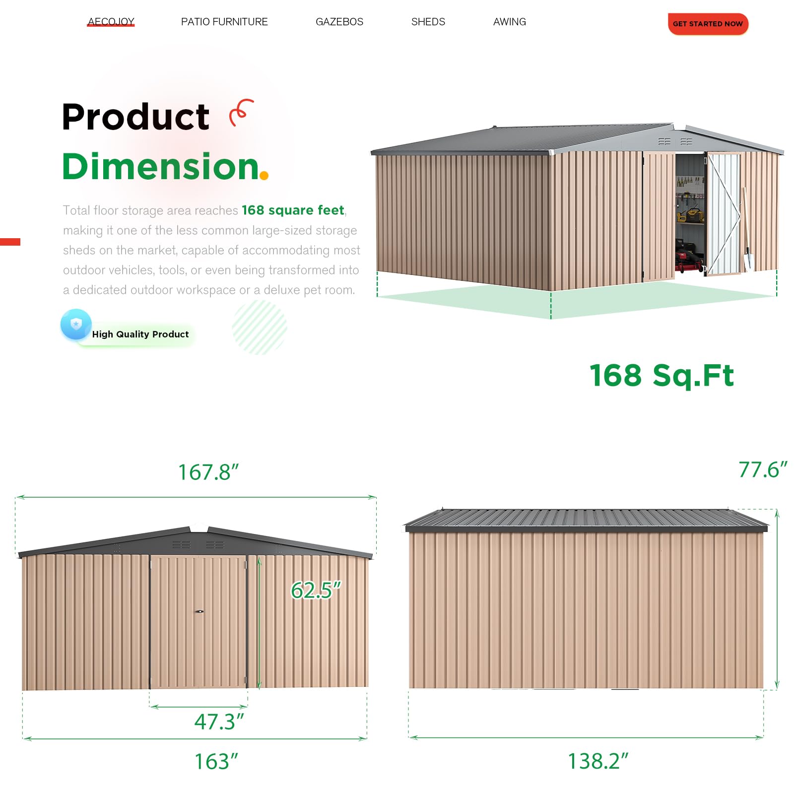 【3 Packages Shipping】Large Heavy-Duty Metal Storage Shed - Extra Large Steel Outdoor Shed with Lockable Doors for Garden Tools, Workspace & Utility Storage 【3 Packages Shipping】Large Heavy-Duty Metal Storage Shed - Extra Large Steel Outdoor Shed with Lockable Doors for Garden Tools, Workspace & Utility Storage