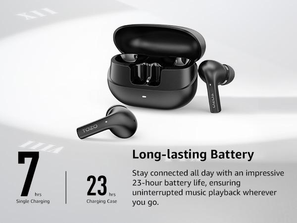 TOZO E2 Wireless Earbuds with Call Noise Cancellation, App Customize 32 EQs, 10mm Drivers with Powerful Bass, 30H Playtime, 2 Mics for Clear Calls, Bluetooth 5.3 Headphones, Comfort Fit in-Ear Headset FathersDayGift Audio Charging Electronic Chargeable