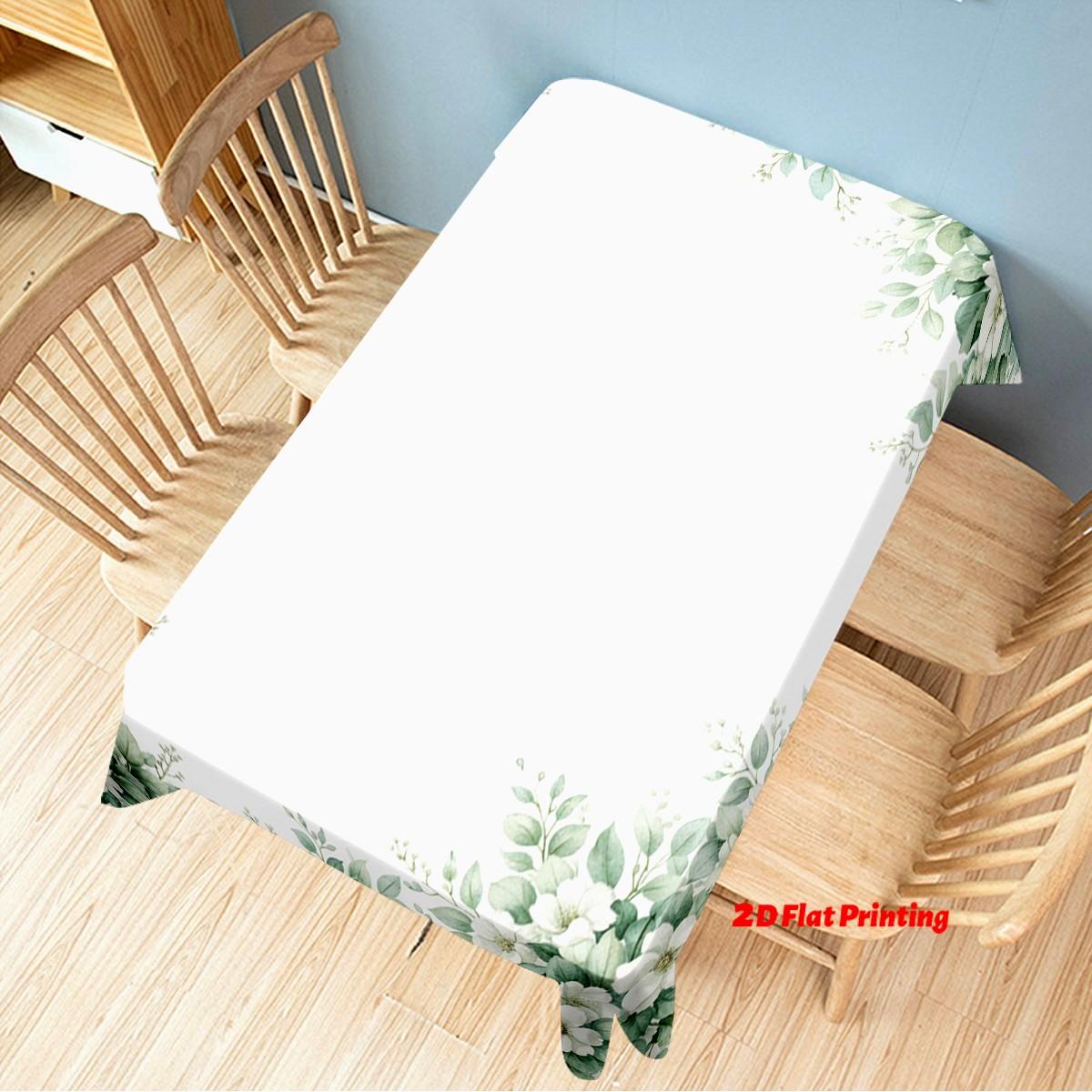 Leaf Design Rectangular Tablecloth, Spring Theme Seasonal Table Cover, Ideal for Easter & Holiday Parties, Home Decoration