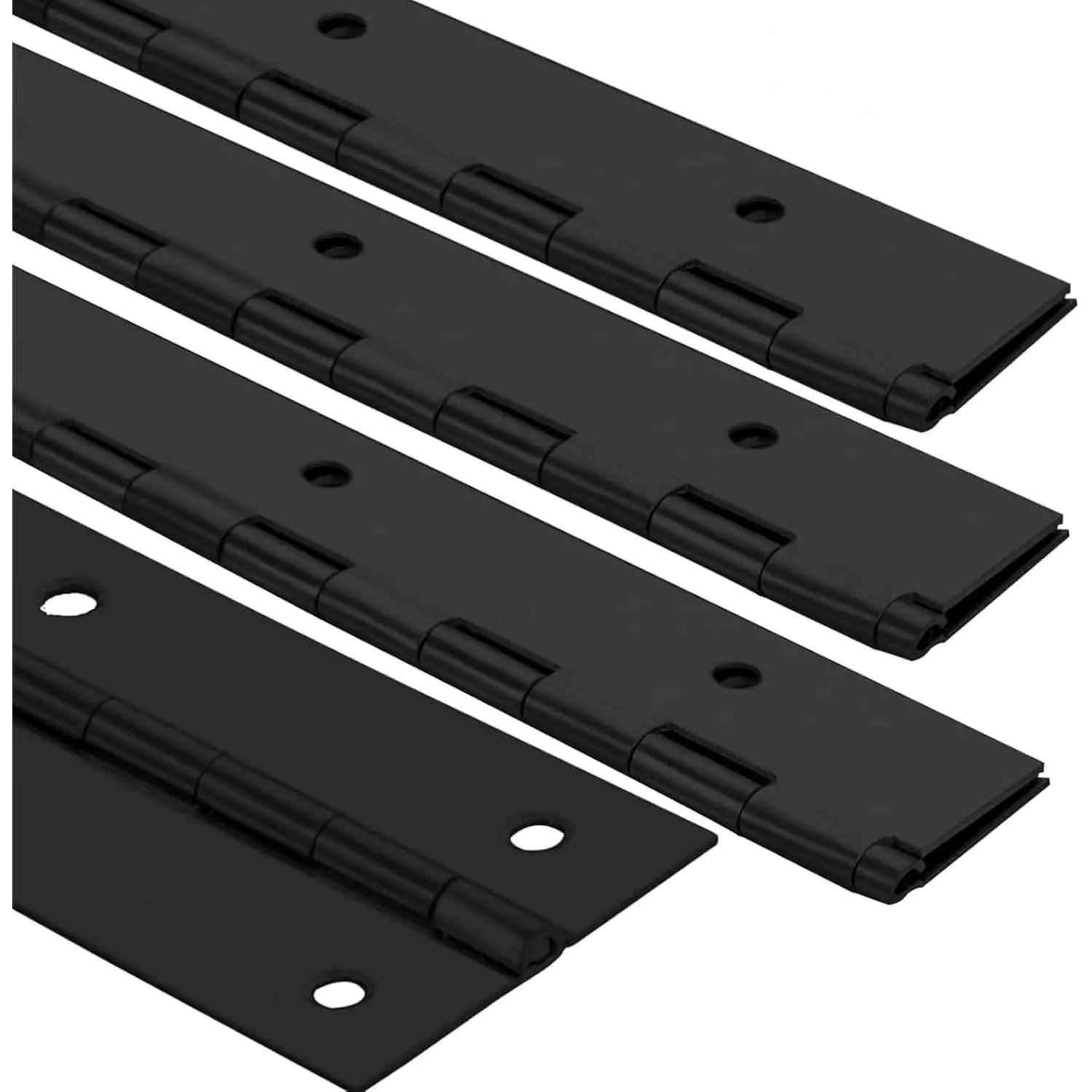 4Pack 16” Heavy Duty Piano Hinge Stainless Black Continuous & Piano Hinges | 2" Open Width 0.06” Thick Stainless Steel Piano Hinges with Holes Furniture Long Hinges for Cabinets Door Cases Woodworking