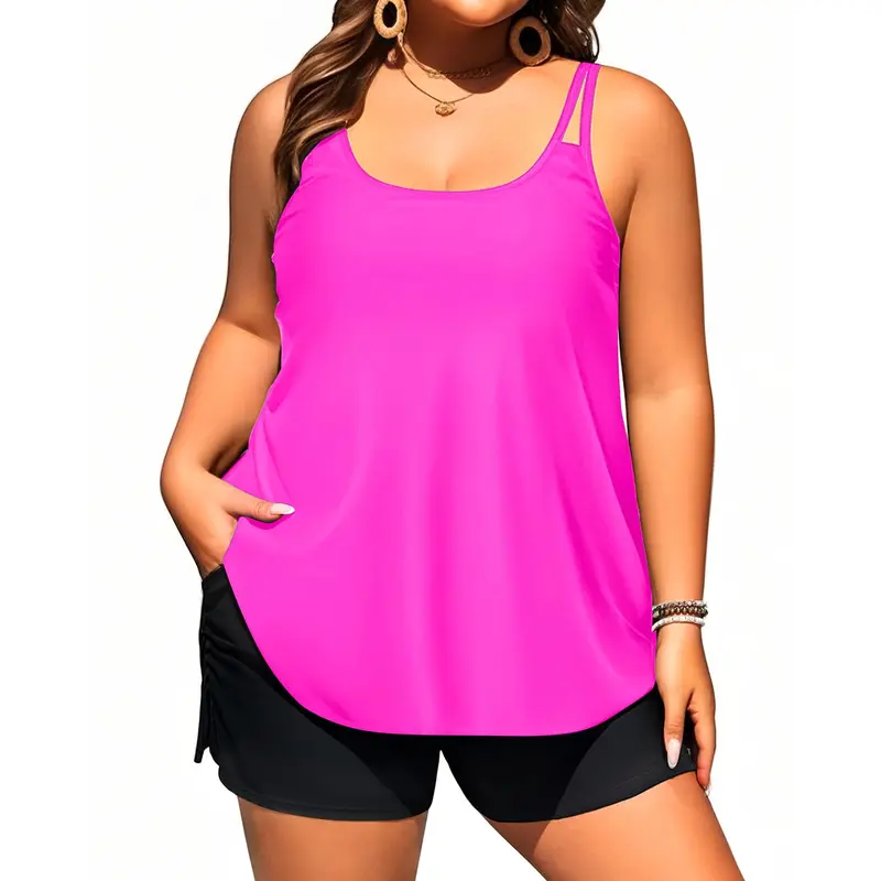 Tempt Me Plus Size Tankini Swimsuits - Women Two Piece Tankini Top with Shorts Flowy Swimsuit 2026 Bathing Suits