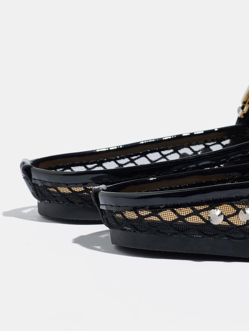 Women's Summer Sandals, Square Toe Flat Shoes, Breathable Mesh Design, Casual Comfort Footwear for Women & Girls