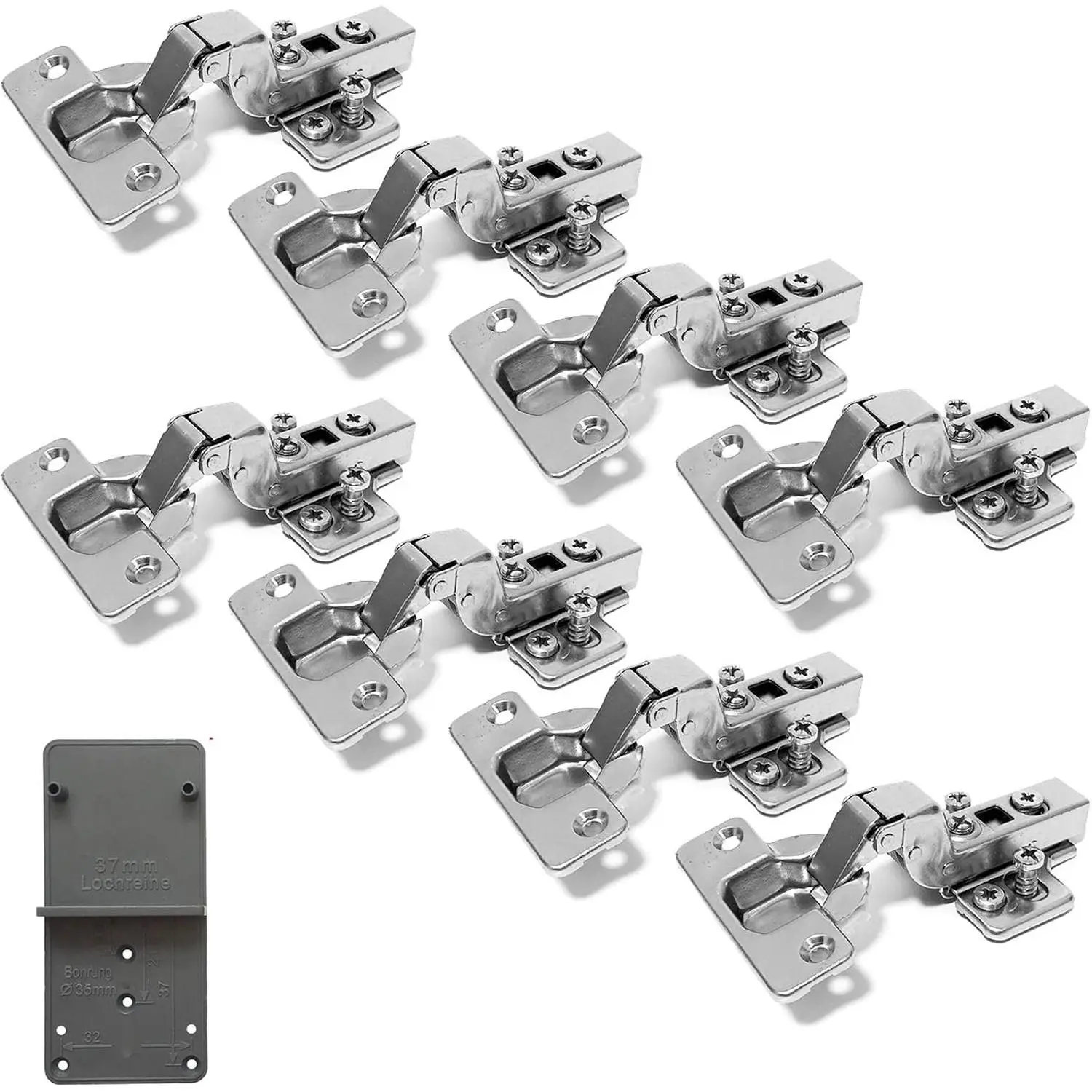 110  Inset 35mm Soft Close Hinges with Hydraulic Damper for Kitchen Cabinet Cupboard Wardrobe Door Automatic Hinges with Cushioning European Type Pack of 8