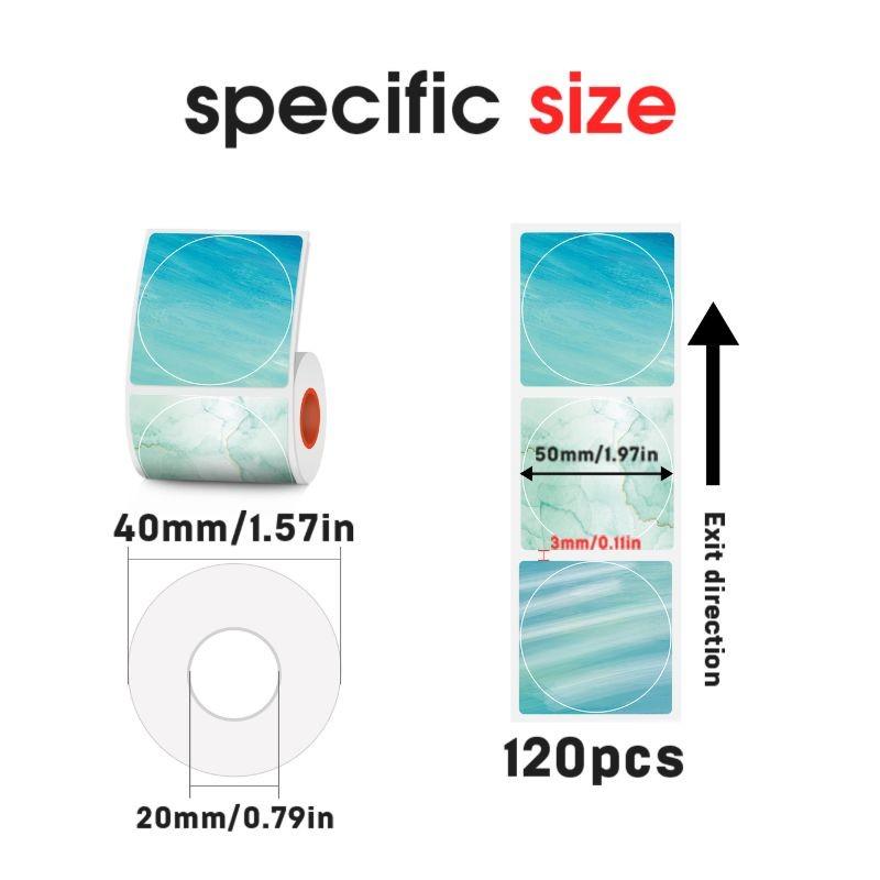 2 Rolls Round Thermal Labels, Self Adhesive Stickers, 50x50mm, Compatible with Sk58/sk20/sk35/sk45/m110 Printers, Ideal for Home Storage, Retail, DIY Crafts
