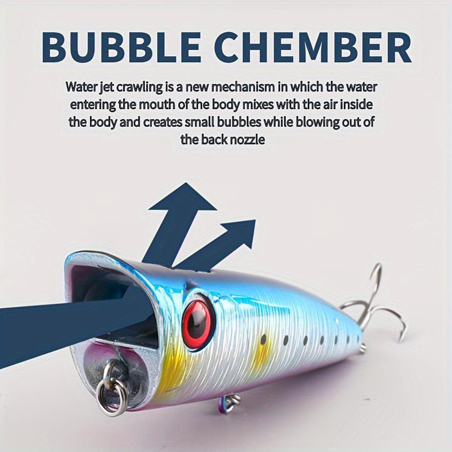 1pc Water Spray Wave Crawling Bait Surface Long Throw Floating Water Wave Bait Night Light Noise Hooked Mouth Bass Fake Bait