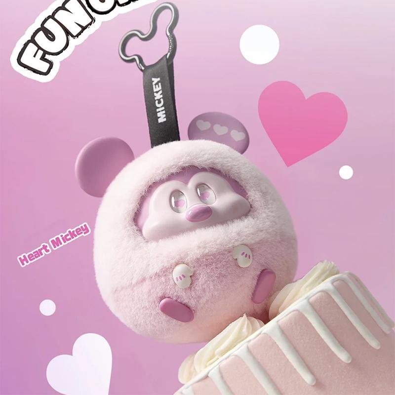 Disney Mickey Fun Collision Series Blind Box Keychain Soft Vinyl Plush Mini Doll Pendant Surprise Cartoon Figure Bag Charm Gift for Kids Her Him Collectible Cute Accessory Valentine Gift for Girlfriends