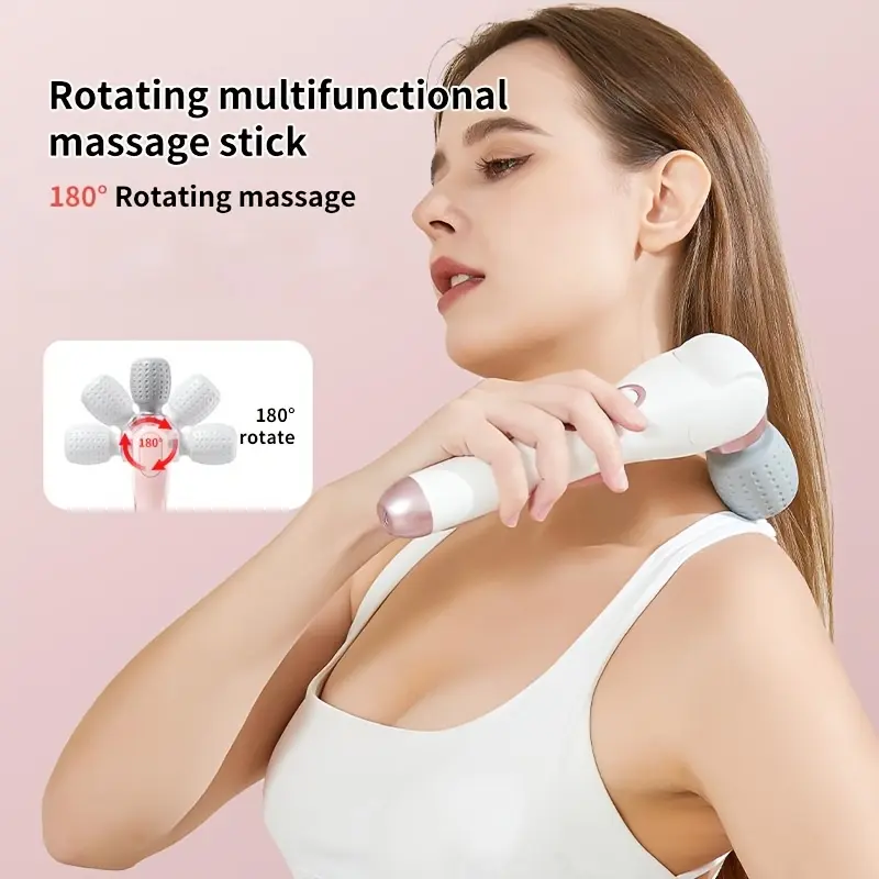 180° foldable massager, portable handheld massage stick, USB charging, 5 speed settings, rotating relaxation massage, whole-body vibration massage, for neck, back, legs, and waist, an ideal holiday gift, Christmas gift 180° foldable massager, portable handheld massage stick, USB charging, 5 speed settings, rotating relaxation massage, whole-body vibration massage, for neck, back, legs, and waist, an ideal holiday gift, Christmas gift