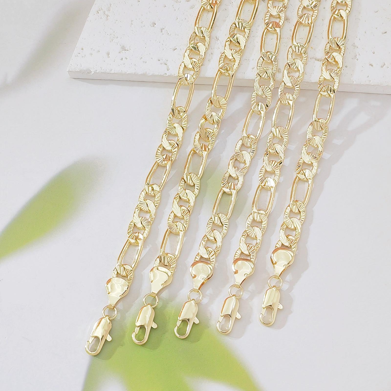 Women's Dainty Gold-Plated Diamond-Cut Figaro Chain Bracelet, Adjustable Stacked Bracelets for Everyday Sports & Outdoor Camping Hiking Hammock Use