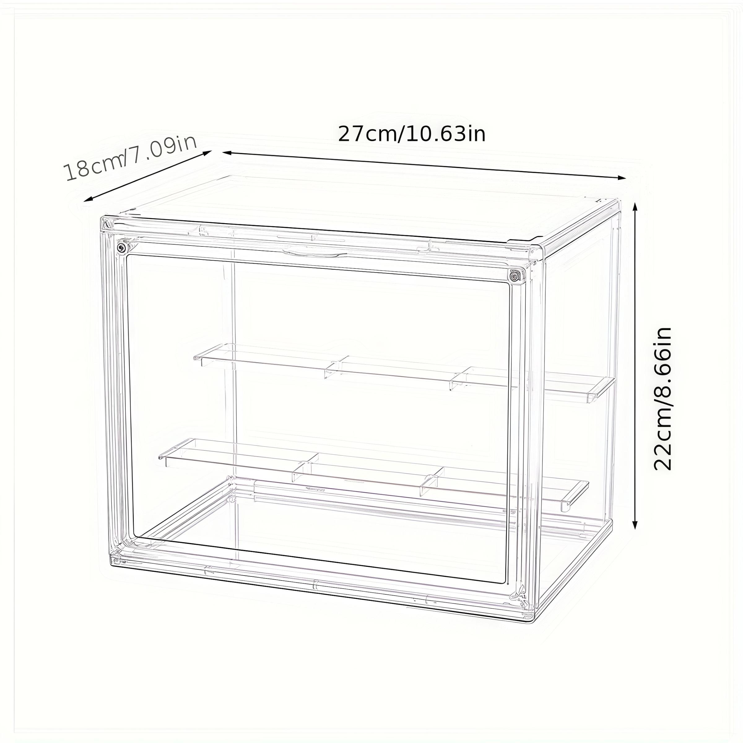 Transparent Display Cabinet, Three-Layer Adjustable Stackable Storage Box, Collectible Model Showcase, Summer Essential, Back-To-School Must-Have