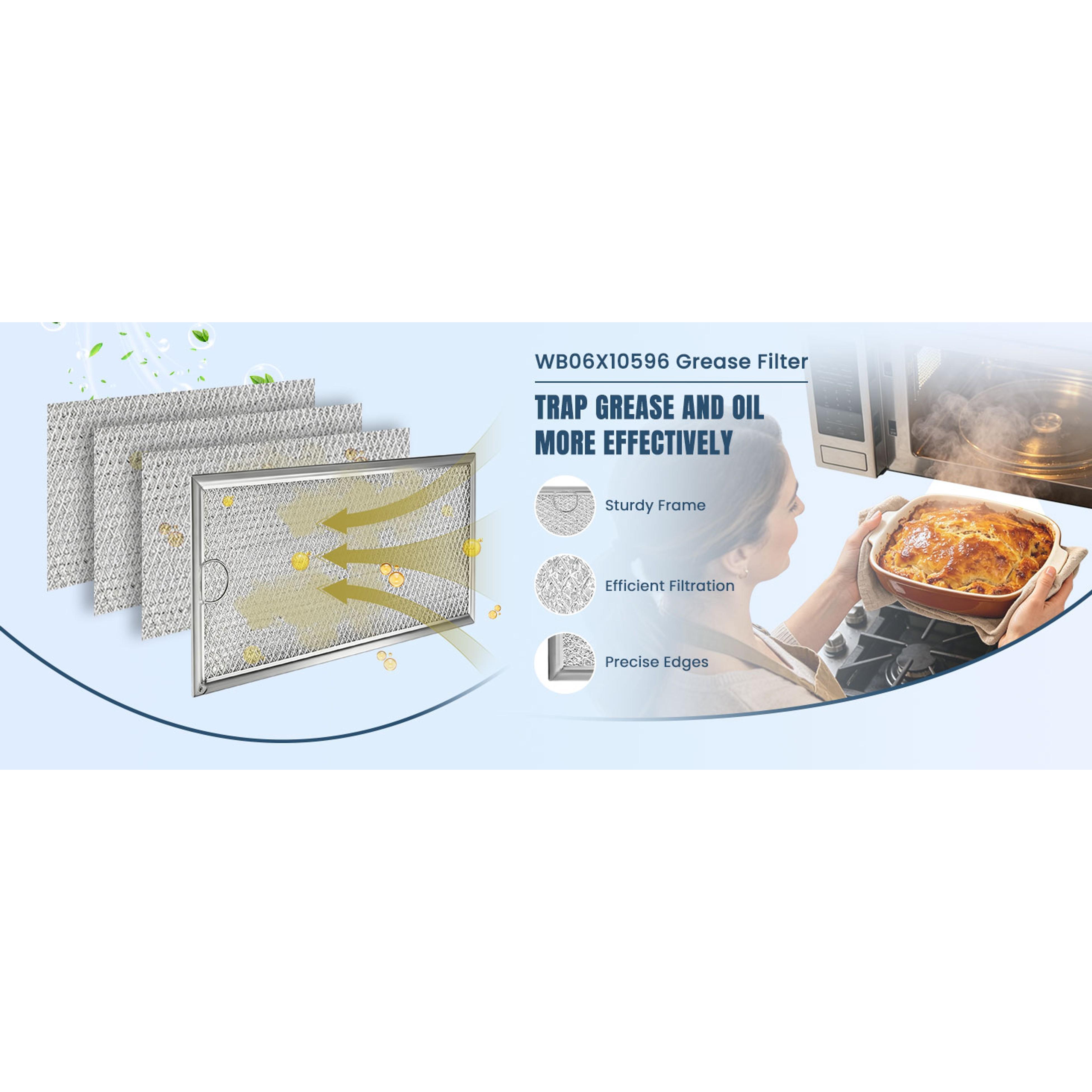 2 Pack Microwave Grease Filter Compatible with Whirlpool and GE Microwaves - WB06X10596 Microwave Oven Grease Filter Approx 13" x 6"