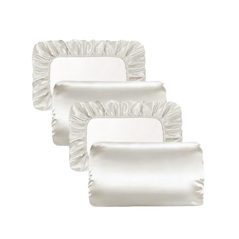 Solid Color Satin Pillowcase, Soft Pillow Cover, Pillow Protector for Home Bedroom & Travel, Bedding Supplies