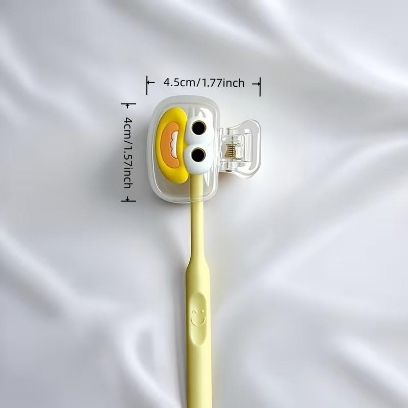 4pcs Cute Smiley Face Toothbrush Protective Covers, Random Color Dopamine Matching, Home Travel Essential, Durable Washable Material, Toothbrush Protector