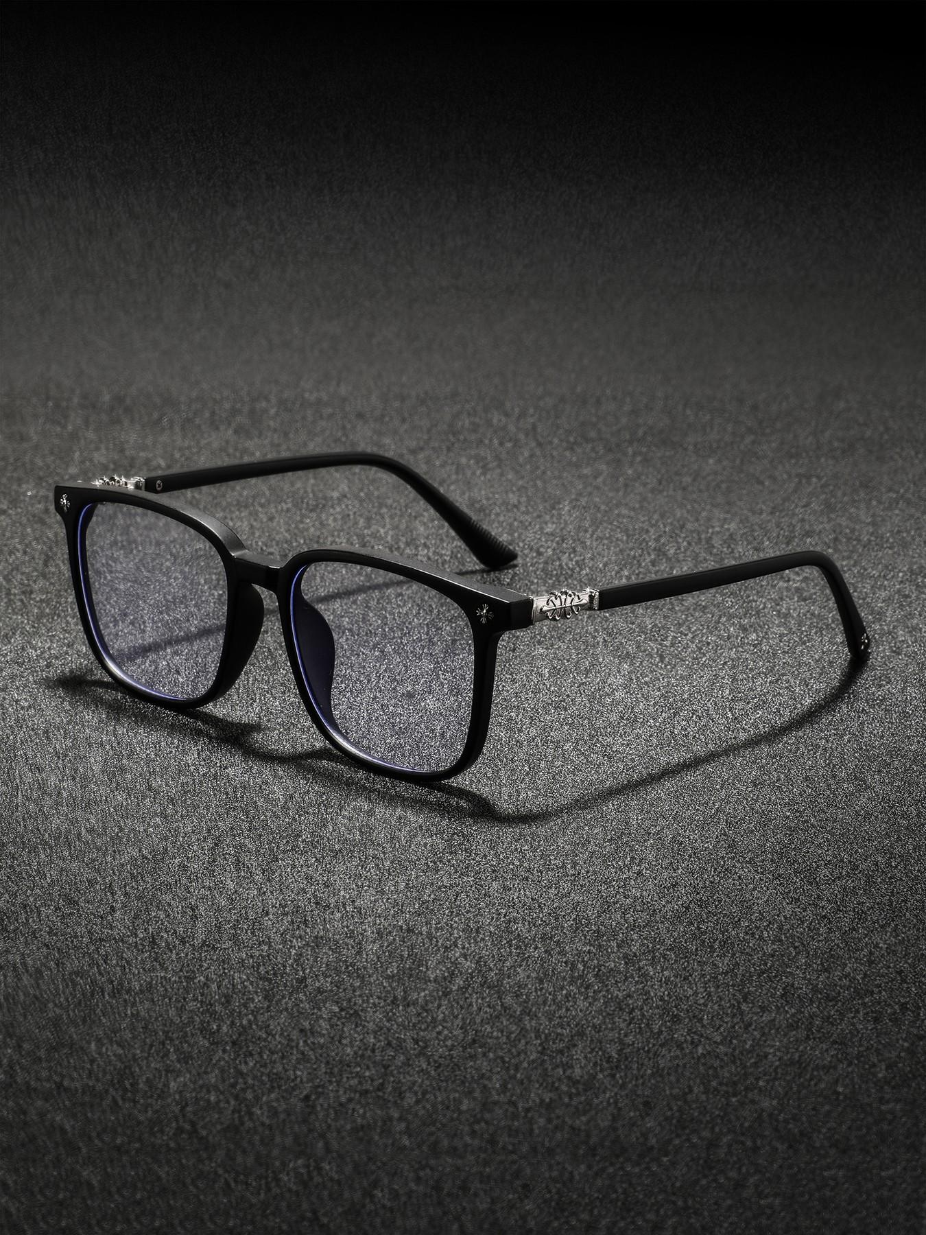 Men's PC Square Frame Glasses, Simple Casual High-End Fashion, Classic Sand Frames, Trendy Style, Square Eyed Glasses, Square Eyeglass Frame, Square Frame Eyewear, Fashionable Frames Glasses, Trendy Casual Eyeglasses