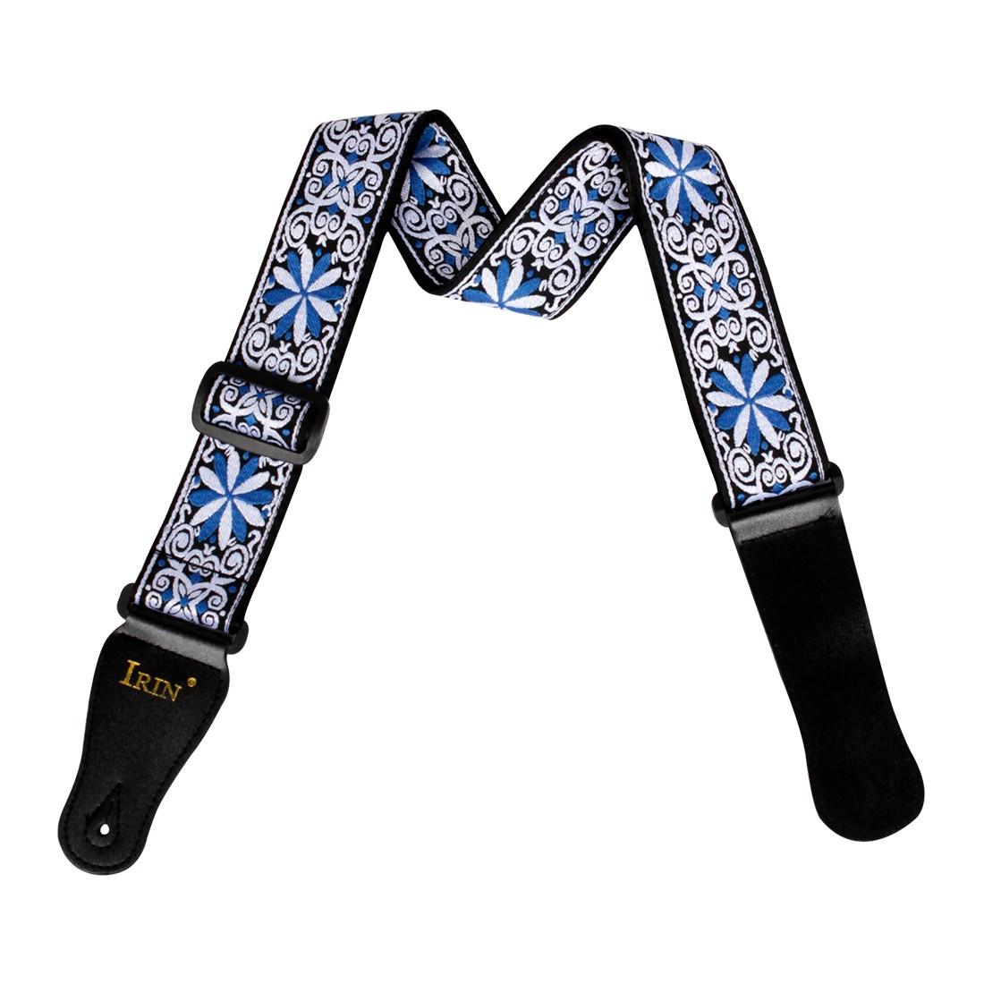 Embroidered Guitar Strap Vintage Ethnic Style Adjustable Backstrap for Acoustic Electric Bass Ukulele Guitar Accessories