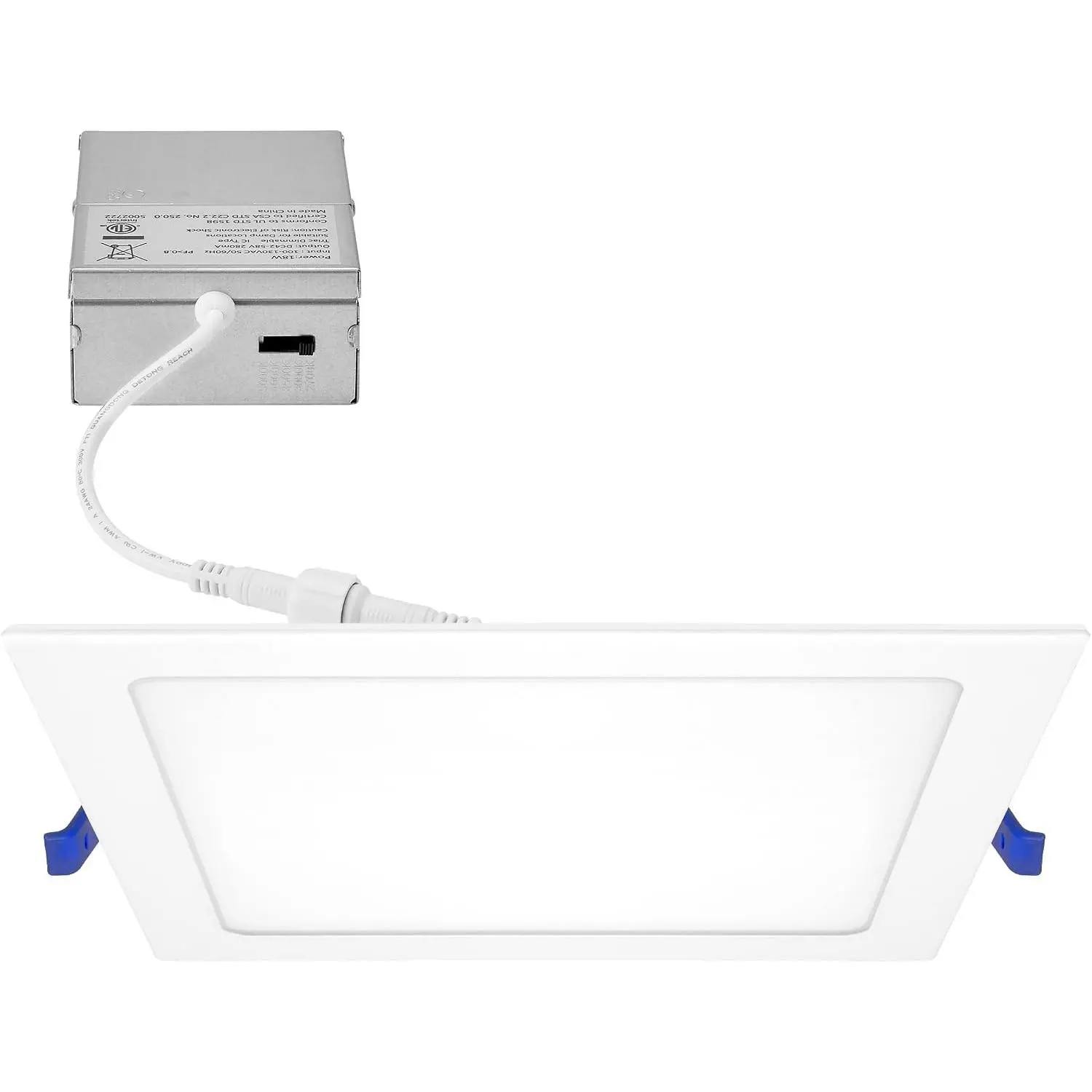 8 in. 5 CCT Square Slim Recessed LED Downlight, 1600 Lumens, White