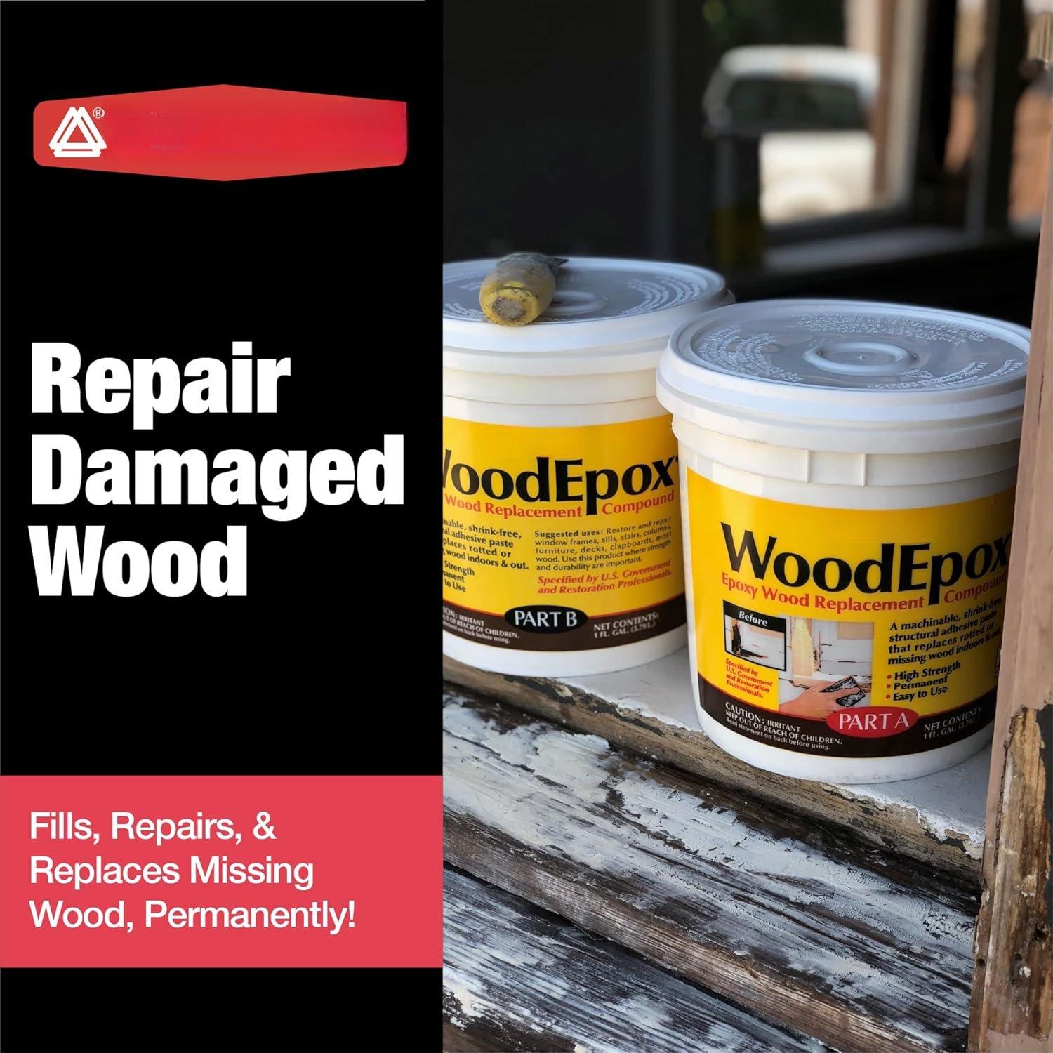 WoodEpox Kit - 2 Pint - 2-Part Structural Epoxy Adhesive Filler -  Filler Putty