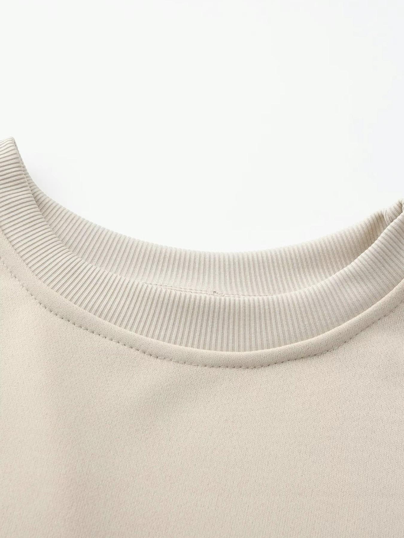 Women's Solid Drop Shoulder Split Hem Sweatshirt & Pants Two-piece Set, Athleisure Wear Set, Casual Fashion Cozy Breathable Outfits for Daily Outdoor Wear, Ladies Sportswear for All Seasons