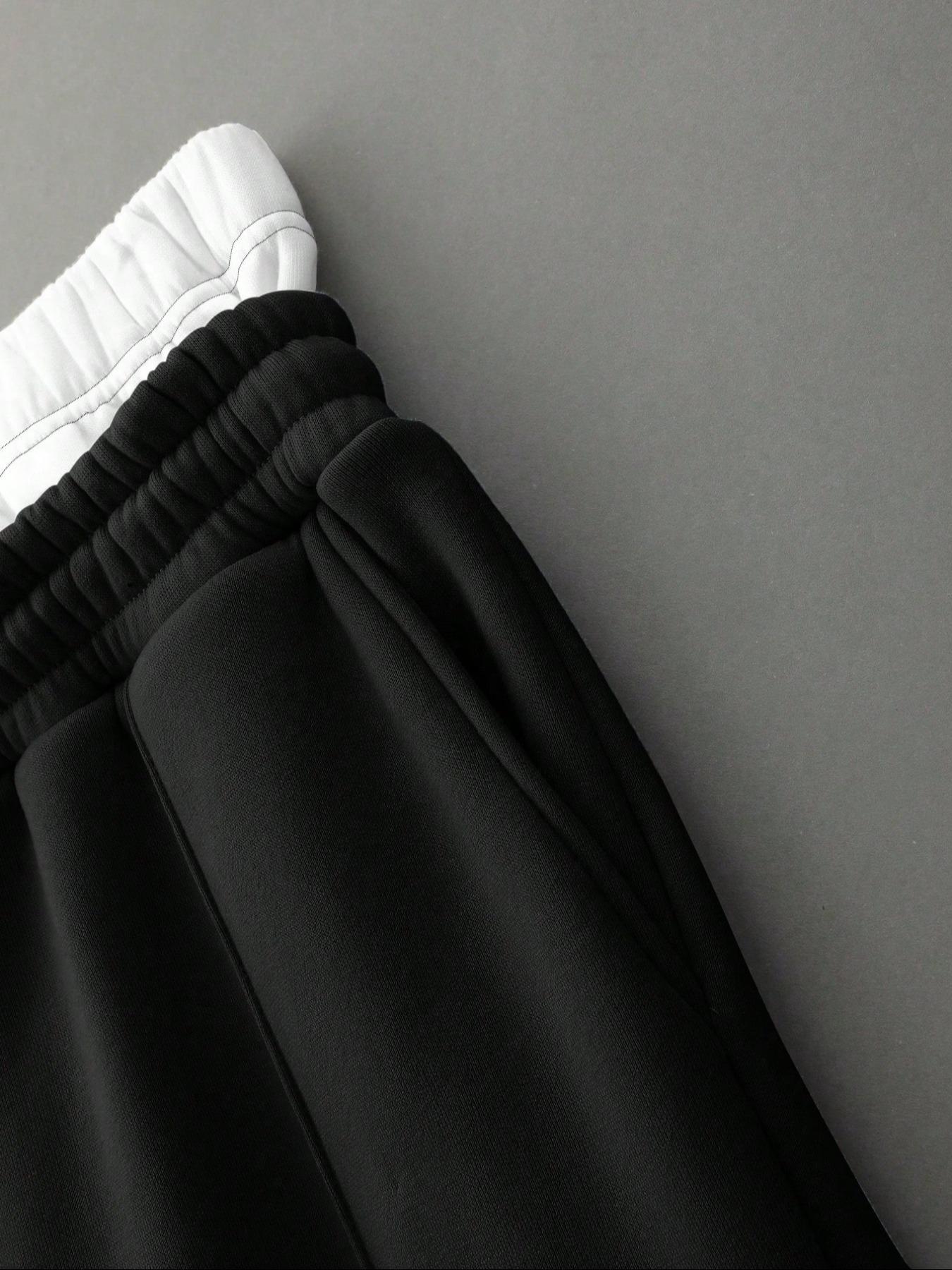 Men's Solid Color Drawstring Waist Sweatpants, Loose Casual Comfy Jogger Pants for Daily Wear, Woven Bottoms for Summer