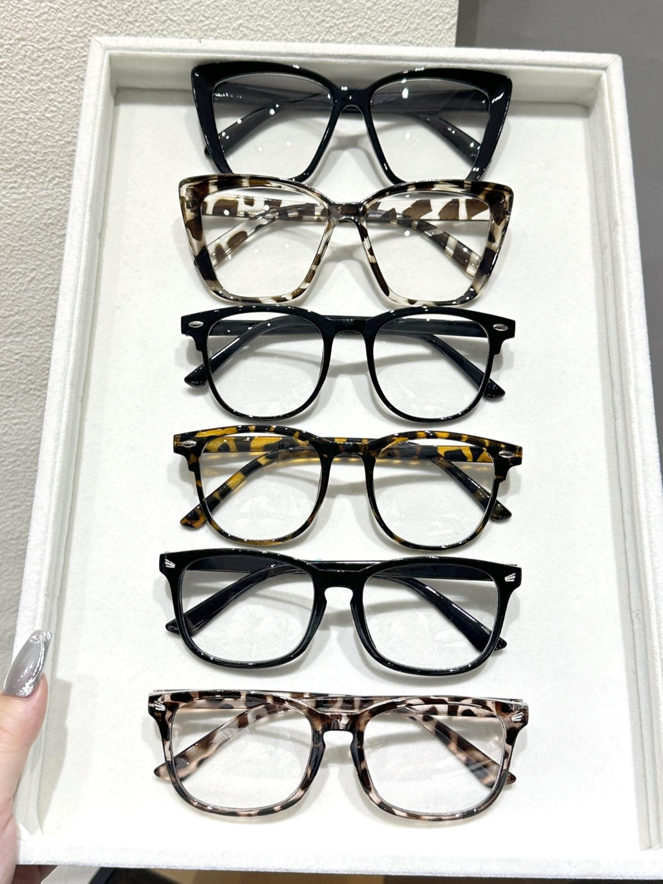 Unisex Fashionable Plain Color & Leopard Pattern Eyeglasses, Trendy Casual Eyeglasses for Everyday Use, Fashion Accessories for Outdoor Activities, Fashionable Frames Glasses