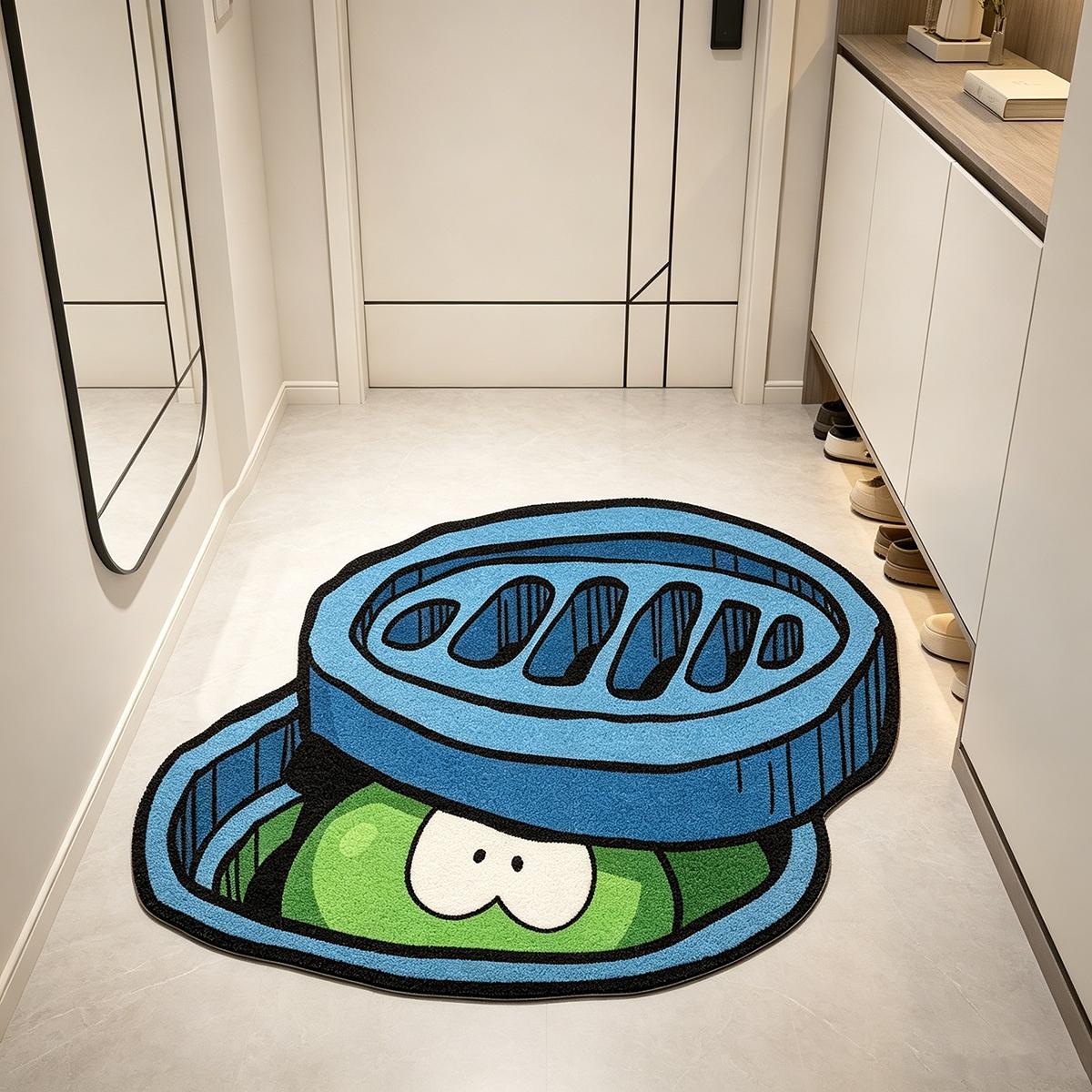 Creative Monster Design Rug, Fluffy Modern Rug, Indoor Fuzzy Rug, Soft Plush Carpet for Living Room Bedroom, Washable and Easy Care, Perfect Gift for Home Decor