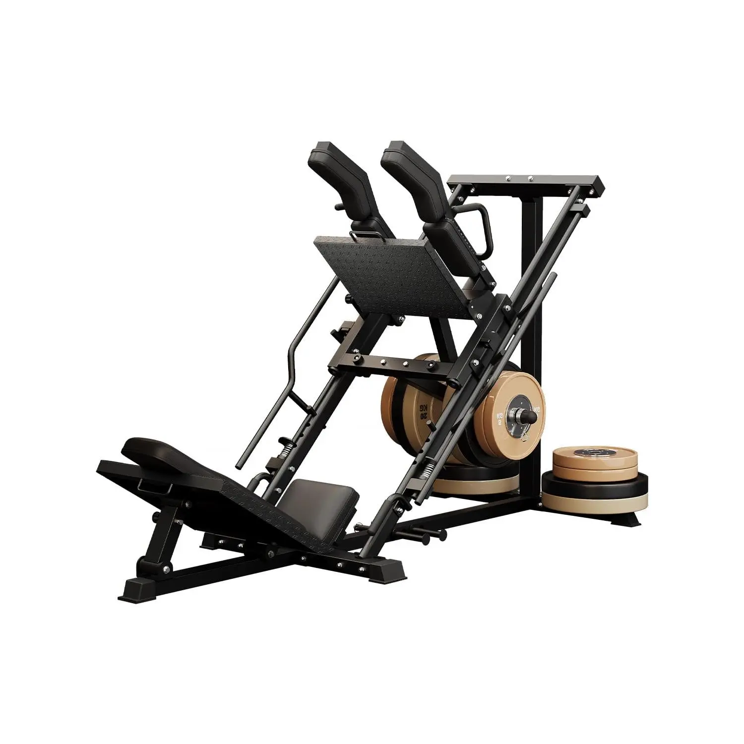 2-in-1 Leg Press & Hack Squat Machine for Home Gym, 1200LB Capacity with 4-Position Safety Stops & Quick-Change Footplate, Professional Strength Training Equipment