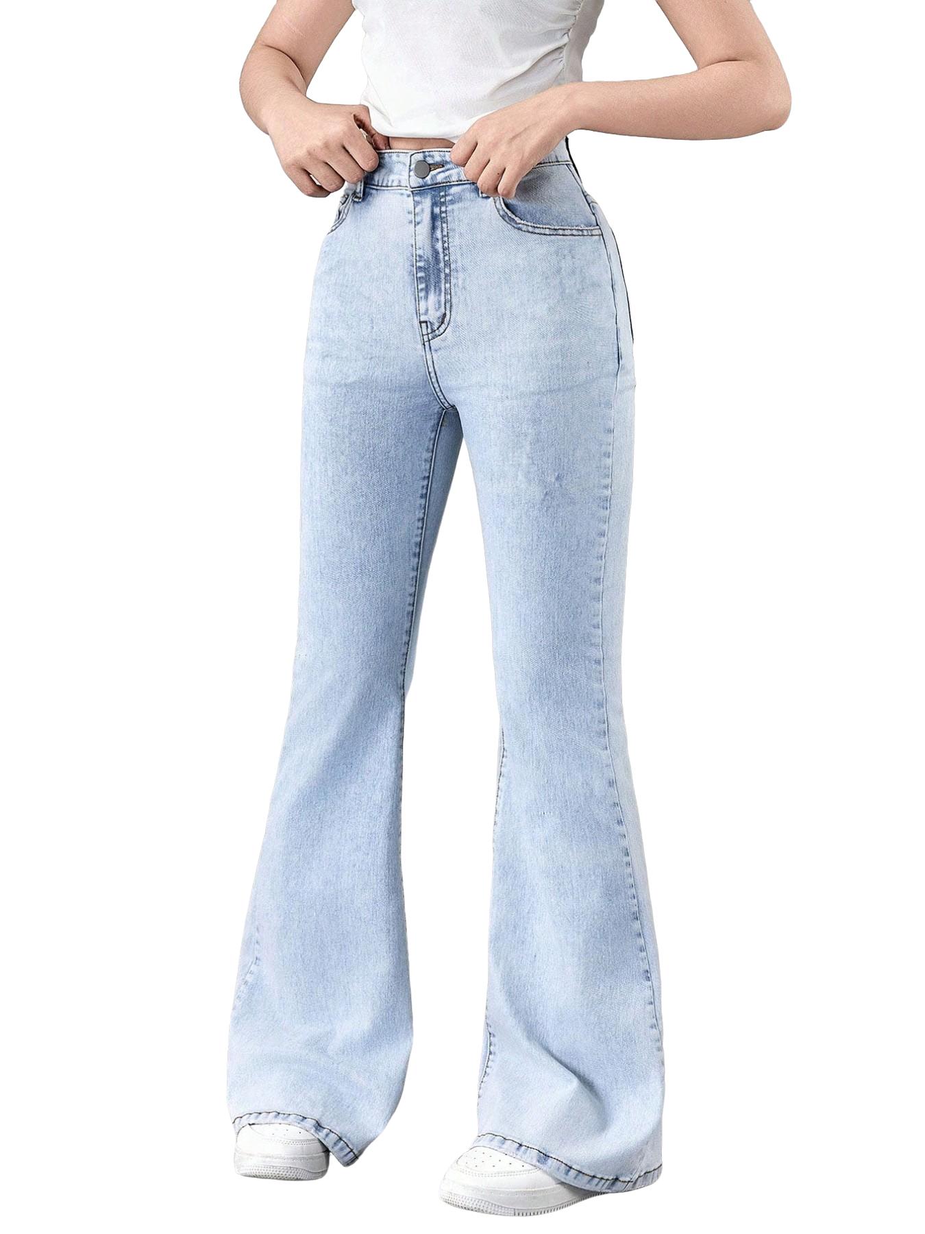 Girls Light Blue Wide Leg Jeans 130-160cm, Retro Bowknot Embroidery Denim Jeans, Kids Contrast Stitching Baggy Trousers, Sweet Summer Aesthetic