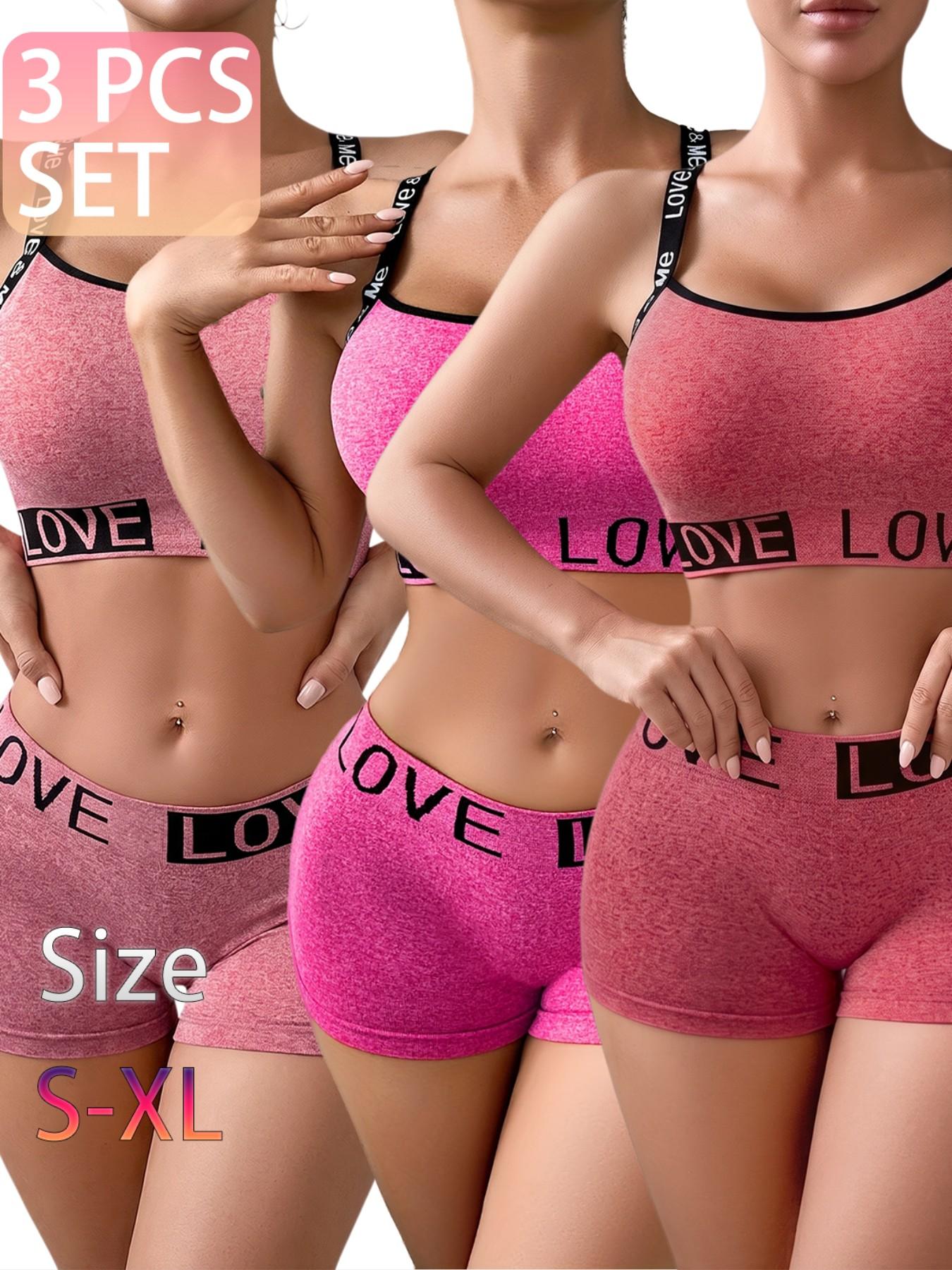 Women's 3/4/5 Piece Lingerie Set, Top and Bottoms, Seamless Comfort, Daily Wear, Casual Style, Fitted, Medium Support, All Seasons