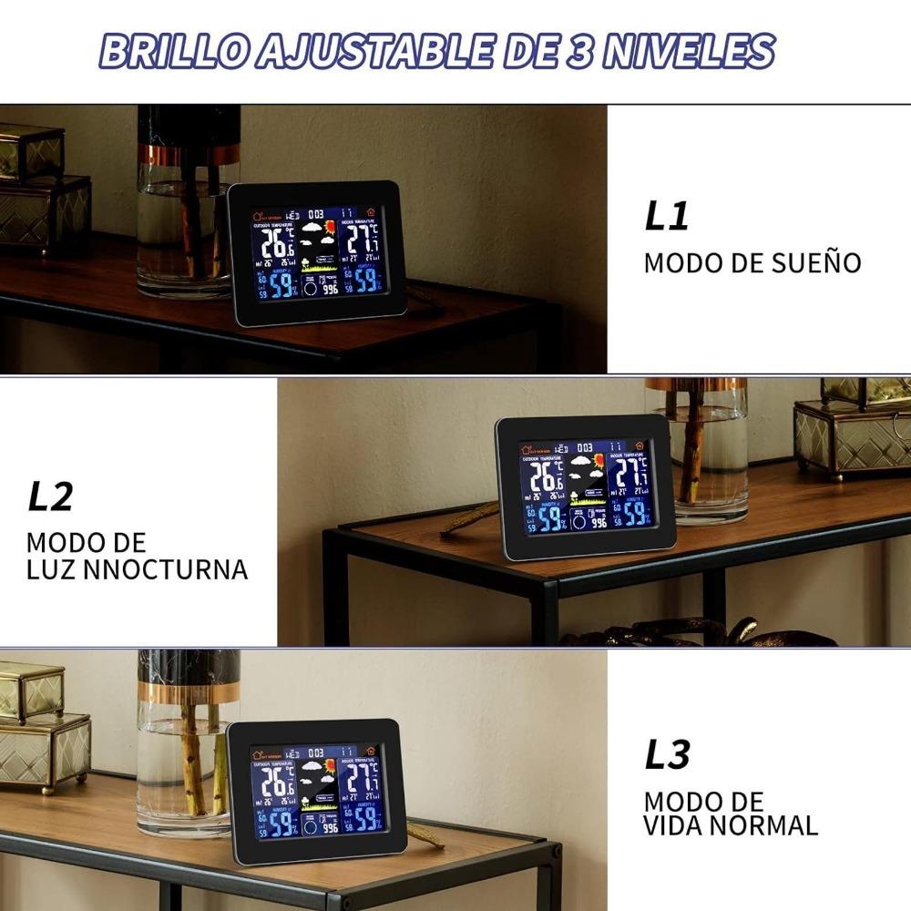 Multi-Function Wireless Weather Station with Color Display, Indoor Outdoor Lcd Thermometer Hygrometer, Alarm Clock, Weather Forecast, Barometer, Moon Phase and Environmental Monitor for Home.