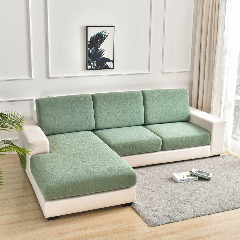 Waterproof Large Leaf Print 3D Stretch Sofa Cushion Cover, All-Season Dustproof Sofa Cover, Pet-Friendly Anti-Scratch Furniture Protector for Dogs & Cats, Ideal for Living Room & Bedroom Home Decor, Parties & Festivals.