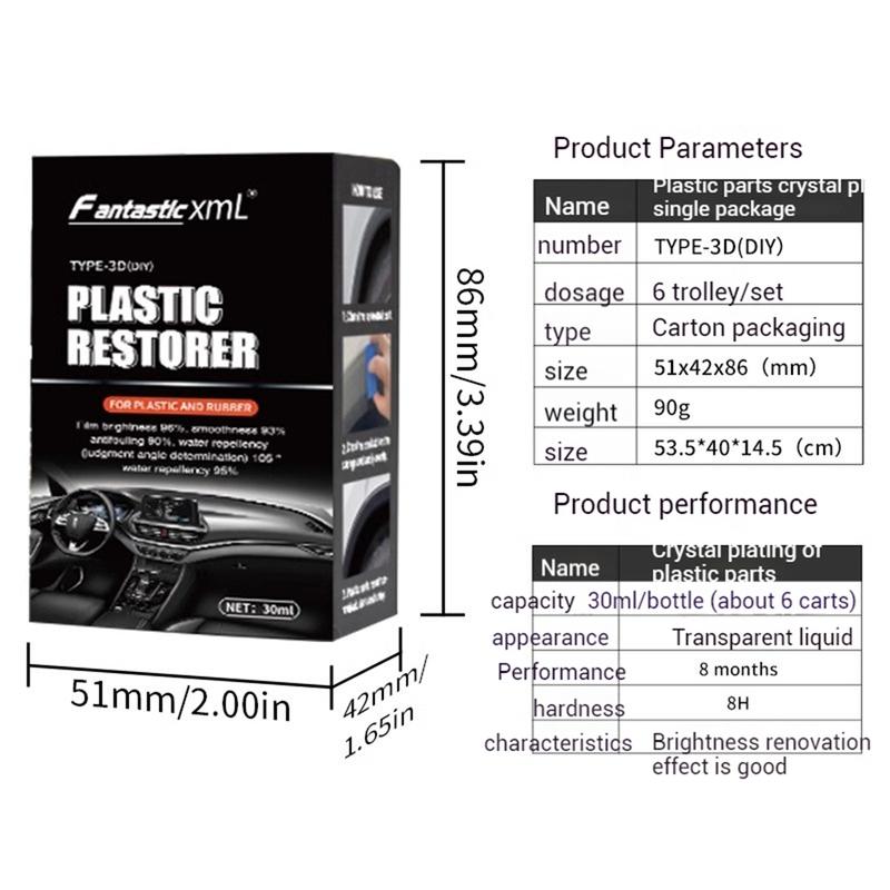 Car coating Plastic Restorer car accessories PolishLiquid Gloss Protect Leather & Trim Restorer, CarWashing &Maintenance Product car gadgets
