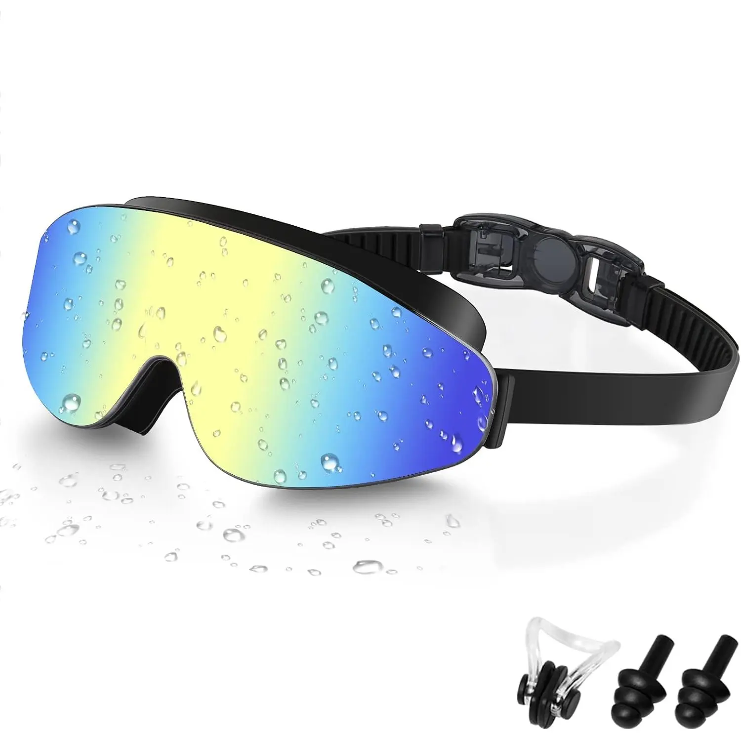 Polarized Swim Goggles for Kids (4-16 Years), Unisex Frameless Glasses with Wide View, Anti-Fog, Leak Proof, Adjustable Strap, Sports Eyewear for Swimming