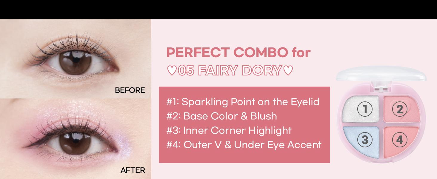 Colorgram Tintin Dory Eyeshadow Palette – versatile four-shade palette with smooth texture & lasting color