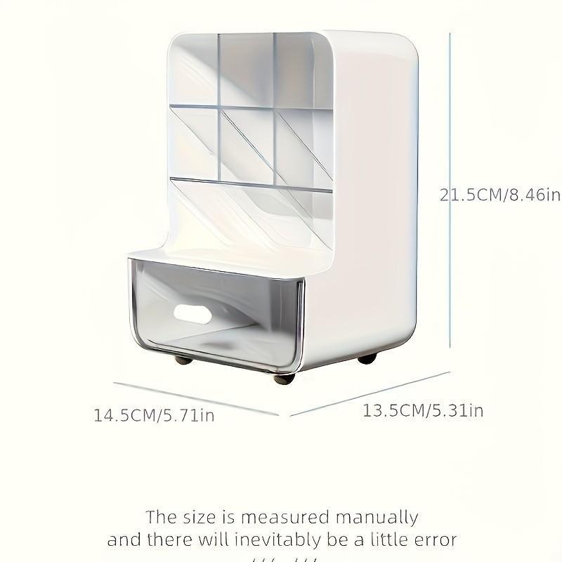 Transparent Dustproof Storage Box with Wheels Large Capacity Organizer for Dorm Room Desk Office Supplies Stackable Clear Storage Case for Stationery and Miscellaneous Items Plastic Box